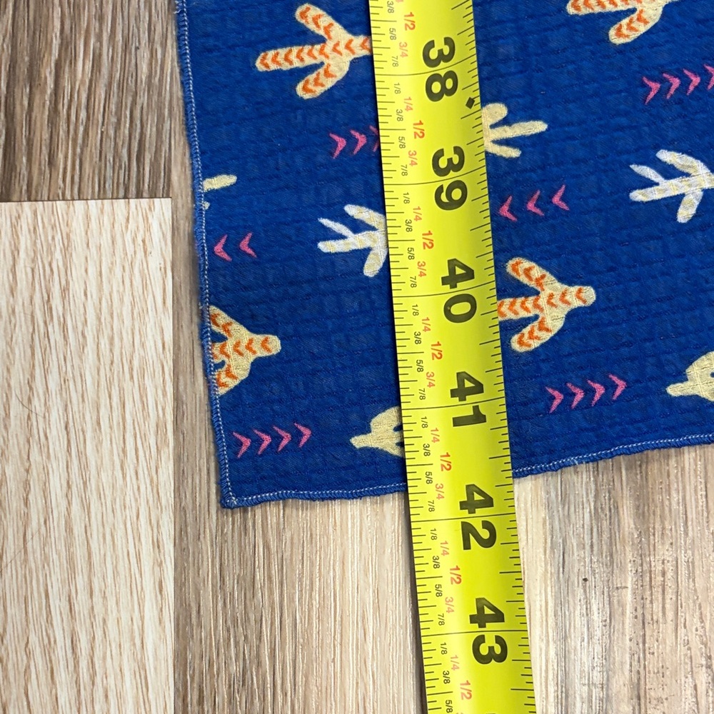 Blue Scarf with cactus Pattern - Picture 5 of 7